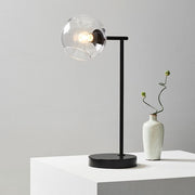 Brina Glass USB Table Lamp - Modern Bedside Desk Light with Style